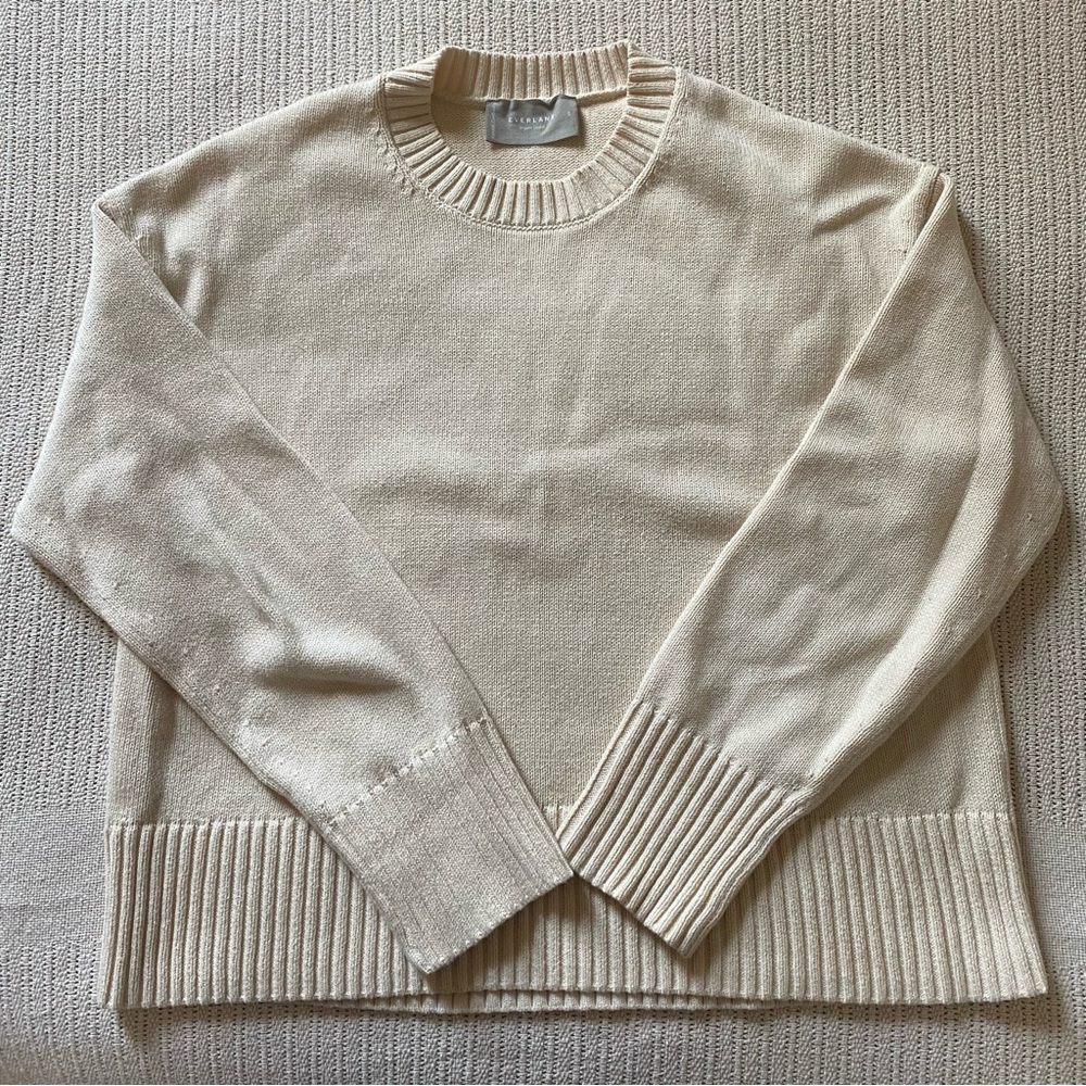 Everlane Cream Cotton Crewneck Sweater